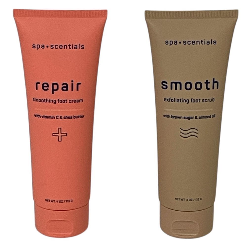 New SPA Scentials Repairing Smoothing Foot and Repairing Exfoliating Foot Scrub